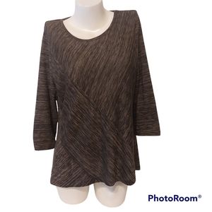 Chico's, gray top. Size 2. See measurements. Pre-owned, excellent condition.